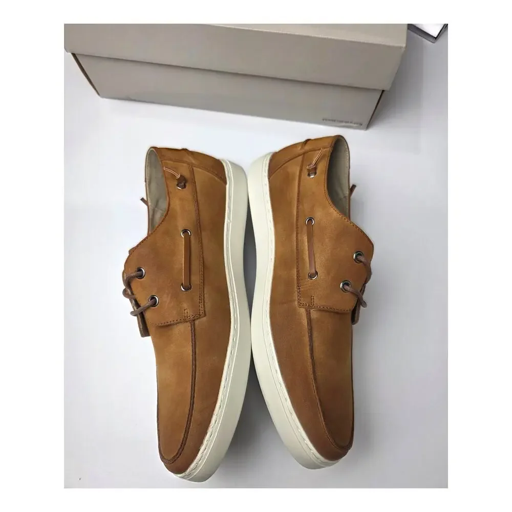 NEW Kenneth Cole Reaction Indy Boat Shoes Tan 10.5, Men's